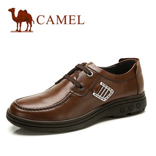 CAMEL骆驼正品 男士真皮系带商务正装皮鞋牛皮低帮休闲男鞋子