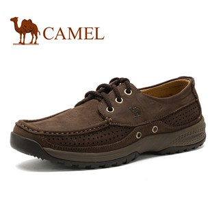 camel 骆驼真皮磨砂皮男鞋 透气款 日常休闲镂空 户外休闲鞋