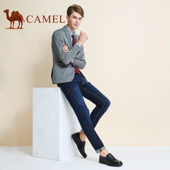 Camel/骆驼男鞋商务休闲皮鞋男士套脚日常休闲鞋舒适耐磨皮鞋