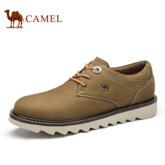 Camel/骆驼男鞋春季户外休闲磨砂牛皮工装鞋男鞋子系带鞋