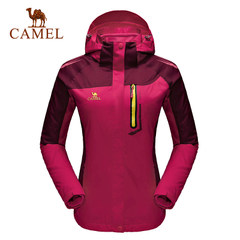 camel/骆驼户外冲锋衣 女款防风保暖三合一两件套冲锋衣