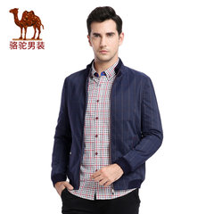 Camel骆驼 新款时尚青年立领格子旅行夹克衫商务休闲外套男