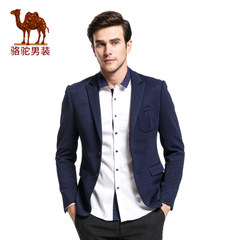 骆驼&熊猫联名系列男装 时尚青年休闲西装修身格子小西服外套潮男