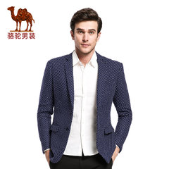 骆驼&熊猫联名系列男装 时尚青年西装男士小清新修身刺绣圆点便西