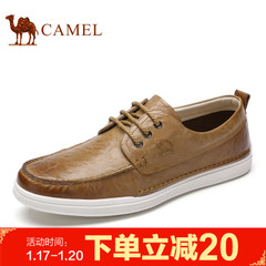 Camel/骆驼男鞋2017春季新品日常休闲皮鞋复古时尚缓震休闲牛皮鞋