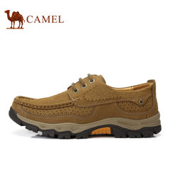 Camel/骆驼男鞋2017春季新品户外休闲鞋磨砂牛皮休闲系带休闲男鞋