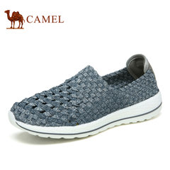 【情侣款】Camel骆驼男鞋 2017春季新品时尚休闲编织鞋舒适套脚鞋