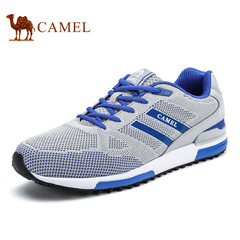 Camel/骆驼情侣款男女鞋时尚飞织网布低帮鞋运动男鞋2017春季新品