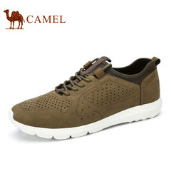 Camel骆驼男鞋 2017春季新品日常时尚休闲磨砂皮舒适系带鞋男
