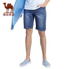 骆驼时尚猫须牛仔短裤 2017夏季新款青年美式休闲牛仔短裤男