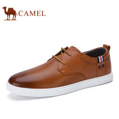 Camel/骆驼男鞋2017夏季新品时尚休闲休闲皮鞋牛皮系带男士皮鞋