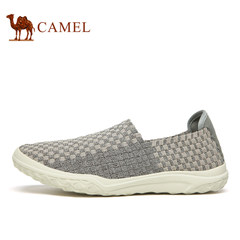 Camel/骆驼男鞋低帮鞋情侣款轻质舒适透气套脚时尚编织休闲鞋