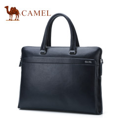 Camel/骆驼男包2017新款男士真皮手提包牛皮单肩斜挎通勤公文包男