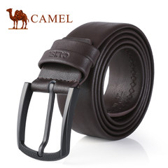 Camel骆驼腰带男士韩版潮流牛皮皮带中年青年商务休闲针扣裤带男