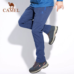 CAMEL/骆驼户外男女冲锋软壳裤 情侣防风加厚保暖透湿运动登山裤