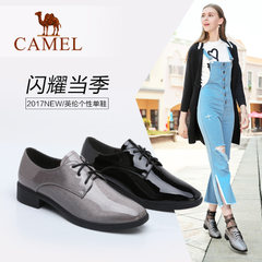 Camel/骆驼女鞋 2017秋季新款时尚英伦个性圆头女单鞋休闲鞋女