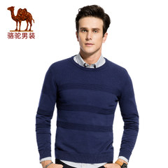Camel/骆驼男装 2017秋季新款圆领套头毛衣修身基础款男长袖上衣