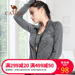 CAMEL骆驼瑜伽服 女款瑜伽运动针织上衣透气修身长袖健身罩衫外套