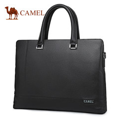 Camel骆驼男包新款男士牛皮手提包商务休闲横款单肩斜挎公文包男