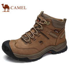 Camel/骆驼2017秋季新品户外休闲登山鞋磨砂牛皮系带登山鞋男