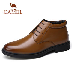 Camel/骆驼男鞋冬季商务正装牛皮高帮皮鞋保暖男士皮鞋子