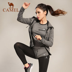 骆驼女款瑜伽服 健身跑步针织四件套 女运动套装