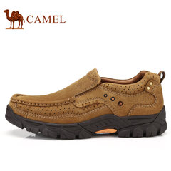 Camel骆驼男鞋 秋季户外大休闲磨砂牛皮低帮套脚休闲皮鞋