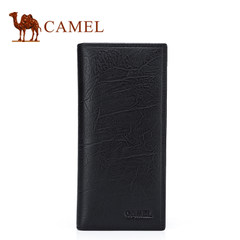 Camel骆驼钱包正品长款钱夹男牛皮青年卡包竖款男士皮夹韩版
