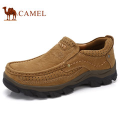 Camel/骆驼男鞋秋季牛皮男鞋户外休闲鞋套脚男士休闲皮鞋