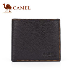 Camel骆驼新款男士横款钱包日韩潮流牛皮钱夹男敞口短款软皮皮夹