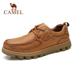 Camel/骆驼男鞋冬季舒适低帮牛皮系带防滑日常休闲鞋工装伐木鞋