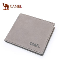 Camel/骆驼新款男士短款钱包牛皮复古钱夹时尚休闲横款青年男皮夹
