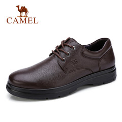 Camel/骆驼男鞋春季商务休闲皮鞋牛皮爸爸鞋系带防滑牛皮鞋子