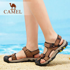 Camel/骆驼女鞋 夏季日常休闲女凉鞋舒适魔术贴牛皮女鞋
