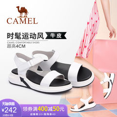 骆驼女鞋 2018夏季新品 时尚韩版凉鞋女便捷魔术贴平跟舒适凉鞋女