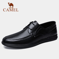 CAMEL骆驼休闲鞋 透气镂空皮凉鞋 轻质系带商务橡胶防滑耐磨男鞋