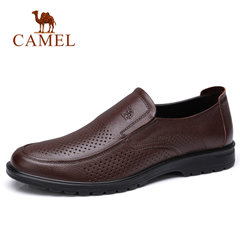 CAMEL骆驼男鞋 镂空皮鞋 男士真皮透气耐磨商务休闲皮鞋爸爸鞋男