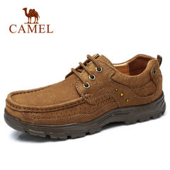 CAMEL骆驼户外男鞋日常耐折牛皮柔软舒适 缓震圆头运动休闲皮鞋男