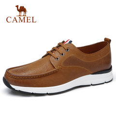 CAMEL骆驼休闲男鞋日常耐磨皮鞋潮流男士鞋 真皮系带舒适时尚男鞋
