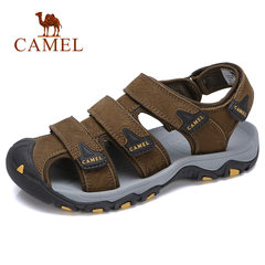 CAMEL骆驼凉鞋 男款休闲包头沙滩鞋真皮运动缓震防滑罗马户外凉鞋