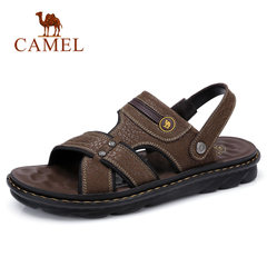 CAMEL骆驼牛皮凉鞋柔韧牛皮透气舒适耐磨真皮休闲露趾厚底男皮鞋