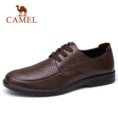 CAMEL骆驼男鞋 休闲透气镂空柔软摔纹牛皮鞋商务休闲皮鞋爸爸鞋