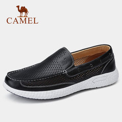 CAMEL骆驼休闲鞋 时尚复古透气镂空轻质帆船鞋 牛皮耐磨男士皮鞋