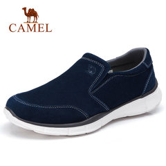 CAMEL骆驼男鞋 套脚运动跑步舒适休闲鞋男士轻便牛皮健步爸爸鞋