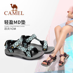 CAMEL骆驼户外凉鞋 夏季舒适平底凉鞋魔术贴轻便休闲运动凉鞋