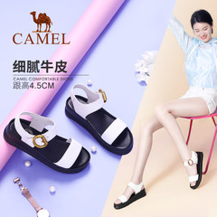 CAMEL骆驼女鞋 真皮厚底耐磨透气凉鞋舒适百搭平跟平底松糕女鞋
