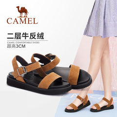 CAMEL骆驼女鞋 休闲舒适透气耐磨厚底凉鞋韩版简约松糕鞋女平底鞋