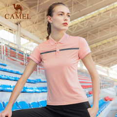 CAMEL骆驼运动T恤春夏女款 休闲舒适上衣运动翻领POLO衫运动服女