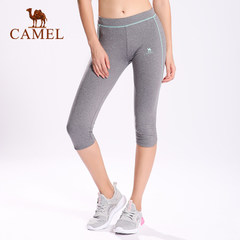 CAMEL/骆驼运动七分裤女款透气修身湿瘦健身休闲针织弹力紧身裤