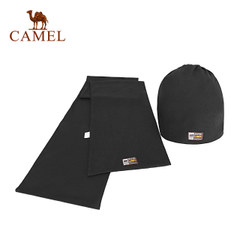 【2018新品】骆驼运动帽套装 针织帽保暖休闲帽子围巾针织两件套